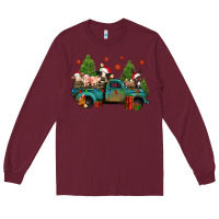 Burgundy christmas farm animals truck Long Sleeve Tee - Jasminsmagicworld