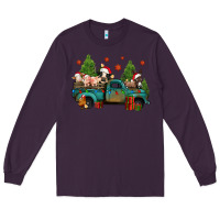 Plum christmas farm animals truck Long Sleeve Tee - Jasminsmagicworld
