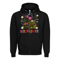 Black wildflower malias Zipper Hoodie - MaliasSmallBusiness