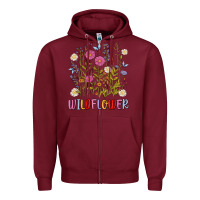 Burgundy wildflower malias Zipper Hoodie - MaliasSmallBusiness