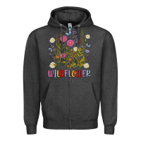 Charcoal Heather wildflower malias Zipper Hoodie - MaliasSmallBusiness