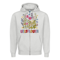 Dove Grey wildflower malias Zipper Hoodie - MaliasSmallBusiness