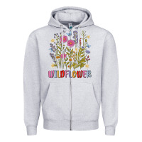 Heather Grey wildflower malias Zipper Hoodie - MaliasSmallBusiness