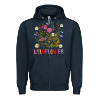 Navy wildflower malias Zipper Hoodie - MaliasSmallBusiness