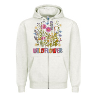 Oatmeal Heather wildflower malias Zipper Hoodie - MaliasSmallBusiness