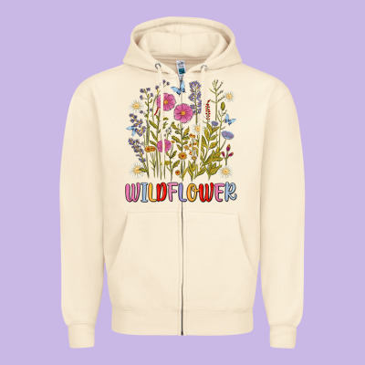 Wildflower Malias Zipper Hoodie Designed By Maliassmallbusiness