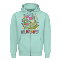 Seafoam wildflower malias Zipper Hoodie - MaliasSmallBusiness