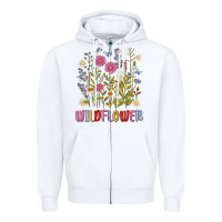 White wildflower malias Zipper Hoodie - MaliasSmallBusiness