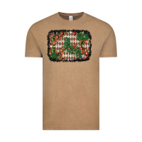 Vintage Coffee christmas ornament and diamond plaid  background Vintage Tee - BundleAndBundleShop