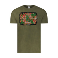 Vintage Olive christmas ornament and diamond plaid  background Vintage Tee - BundleAndBundleShop