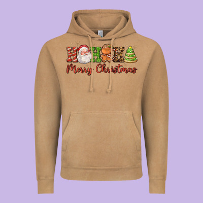 Hohoho Merry Christmas Santa Coffee Cup Tree Cooki Vintage Hoodie Designed By Fadigitalartstudio