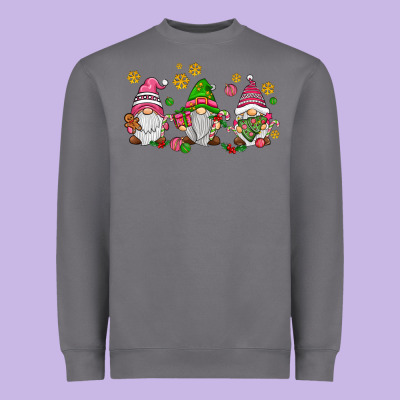 Pink Christmas Gnomies Heavyweight Sweatshirt Designed By Adodesignshop