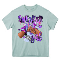 Purple Galaxy Sneaker Girl Heavy Core Tee | Teevron