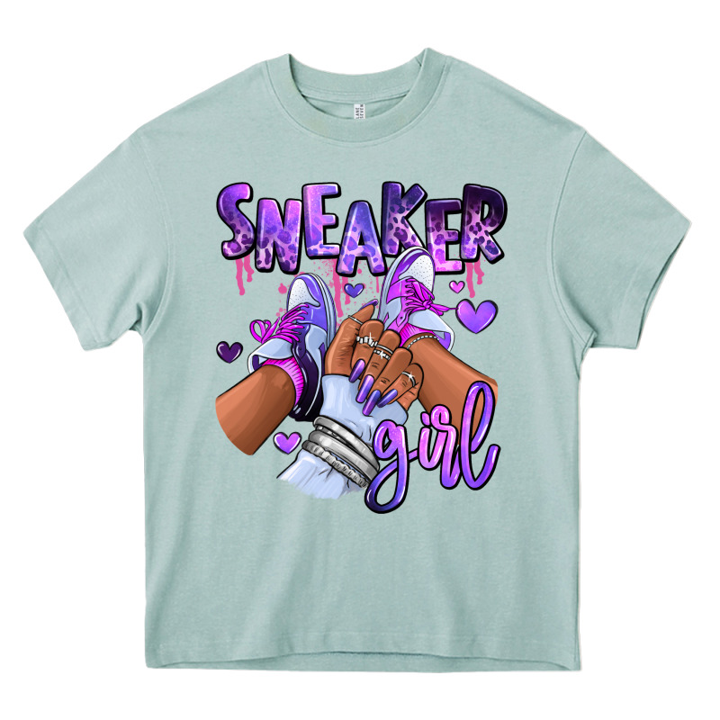 Purple Galaxy Sneaker Girl Heavy Core Tee by RanaPortraitStore | Teevron