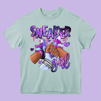 Heavy Core Tee Purple galaxy sneaker girl