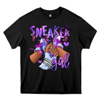 Black Purple galaxy sneaker girl Heavy Core Tee - RanaPortraitStore
