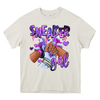Cream Purple galaxy sneaker girl Heavy Core Tee - RanaPortraitStore