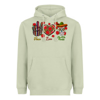 Matcha Peace Love Dia De Los Muertos Heavyweight Hoodie - BundleAndBundleShop