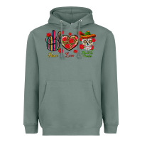 Sage Peace Love Dia De Los Muertos Heavyweight Hoodie - BundleAndBundleShop