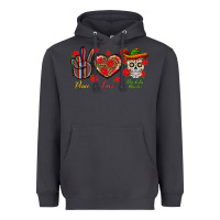 Smoke Peace Love Dia De Los Muertos Heavyweight Hoodie - BundleAndBundleShop