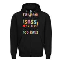 Black i ve been bringing sass to the class for 100 days Zipper Hoodie - MaliasSmallBusiness