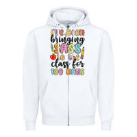 White i ve been bringing sass to the class for 100 days Zipper Hoodie - MaliasSmallBusiness