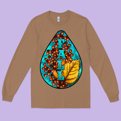 Fall Teardrop Long Sleeve Tee Designed By Lillyallendesigns