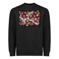 Black christmas snow crystals background Heavyweight Sweatshirt - BundleAndBundleShop