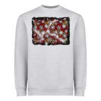 Heather Grey christmas snow crystals background Heavyweight Sweatshirt - BundleAndBundleShop