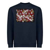 Navy christmas snow crystals background Heavyweight Sweatshirt - BundleAndBundleShop