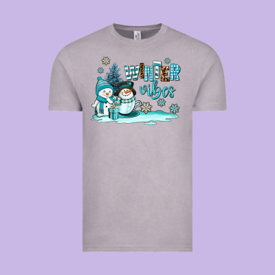 Winter Vibes Vintage Tee Designed By Adodesignshop