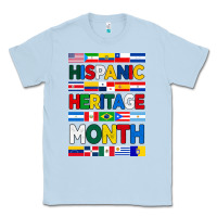 Dusty Blue hispanic haritage month flags Classic Tee - BundleAndBundleShop