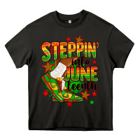 Asphalt Steppin' into Juneteenth Heavy Core Tee - RanaPortraitStore