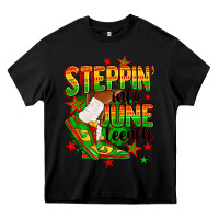 Black Steppin' into Juneteenth Heavy Core Tee - RanaPortraitStore