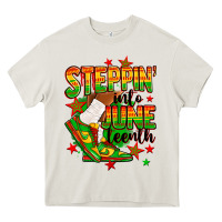 Cream Steppin' into Juneteenth Heavy Core Tee - RanaPortraitStore