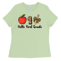 Matcha hello first grade leopard 3200x2400 Ladies Tee - AdoDesignShop