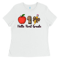 Hello First Grade Leopard 3200x2400 Ladies Tee | Teevron