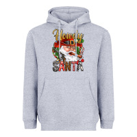 Heather Grey Howdy Santa Heavyweight Hoodie - BundleAndBundleShop