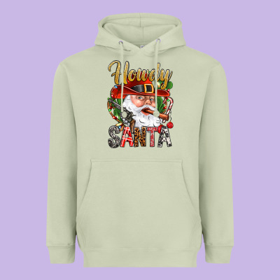 Howdy Santa Heavyweight Hoodie Designed By Bundleandbundleshop