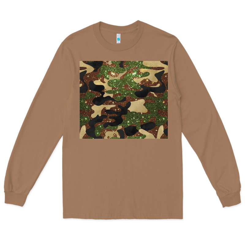 Camouflage Glitter Long Sleeve Tee by BarkalooDesign | Teevron
