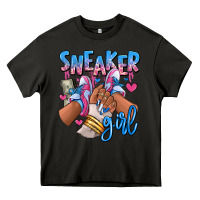 Asphalt Sneaker girl afro woman Heavy Core Tee - RanaPortraitStore