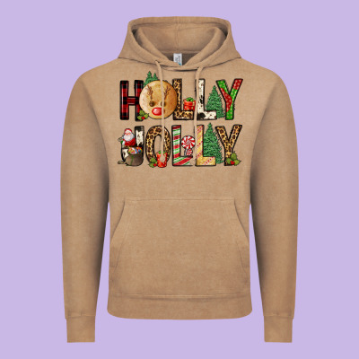 Holly Jolly Vintage Hoodie Designed By Fadigitalartstudio