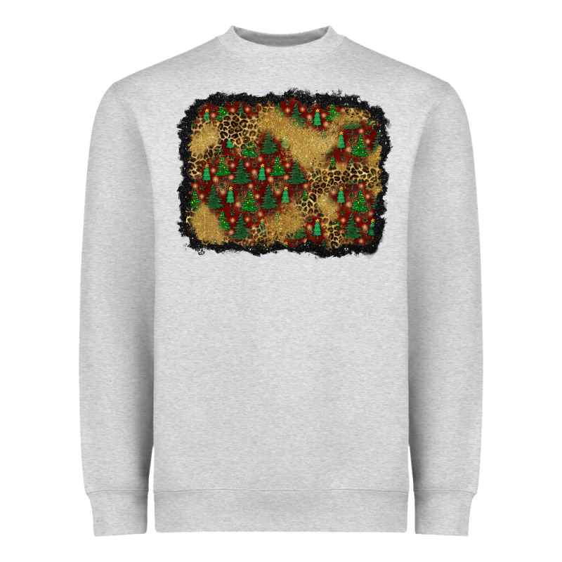 Christmas Trees And Leopard Background Heavyweight Sweatshirt by BundleAndBundleShop | Teevron