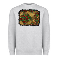 Heather Grey christmas trees and leopard background Heavyweight Sweatshirt - BundleAndBundleShop