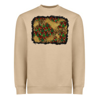 Mushroom christmas trees and leopard background Heavyweight Sweatshirt - BundleAndBundleShop