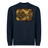 Navy christmas trees and leopard background Heavyweight Sweatshirt - BundleAndBundleShop