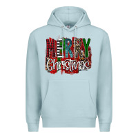 Blue Mist Merry Christmas Buffalo Plaid Leopard Premium Hoodie - Bettercallsaul