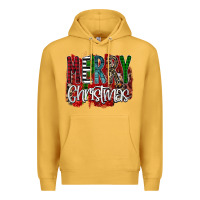 Mustard Merry Christmas Buffalo Plaid Leopard Premium Hoodie - Bettercallsaul