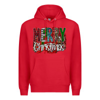 Red Merry Christmas Buffalo Plaid Leopard Premium Hoodie - Bettercallsaul
