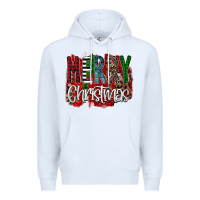 White Merry Christmas Buffalo Plaid Leopard Premium Hoodie - Bettercallsaul